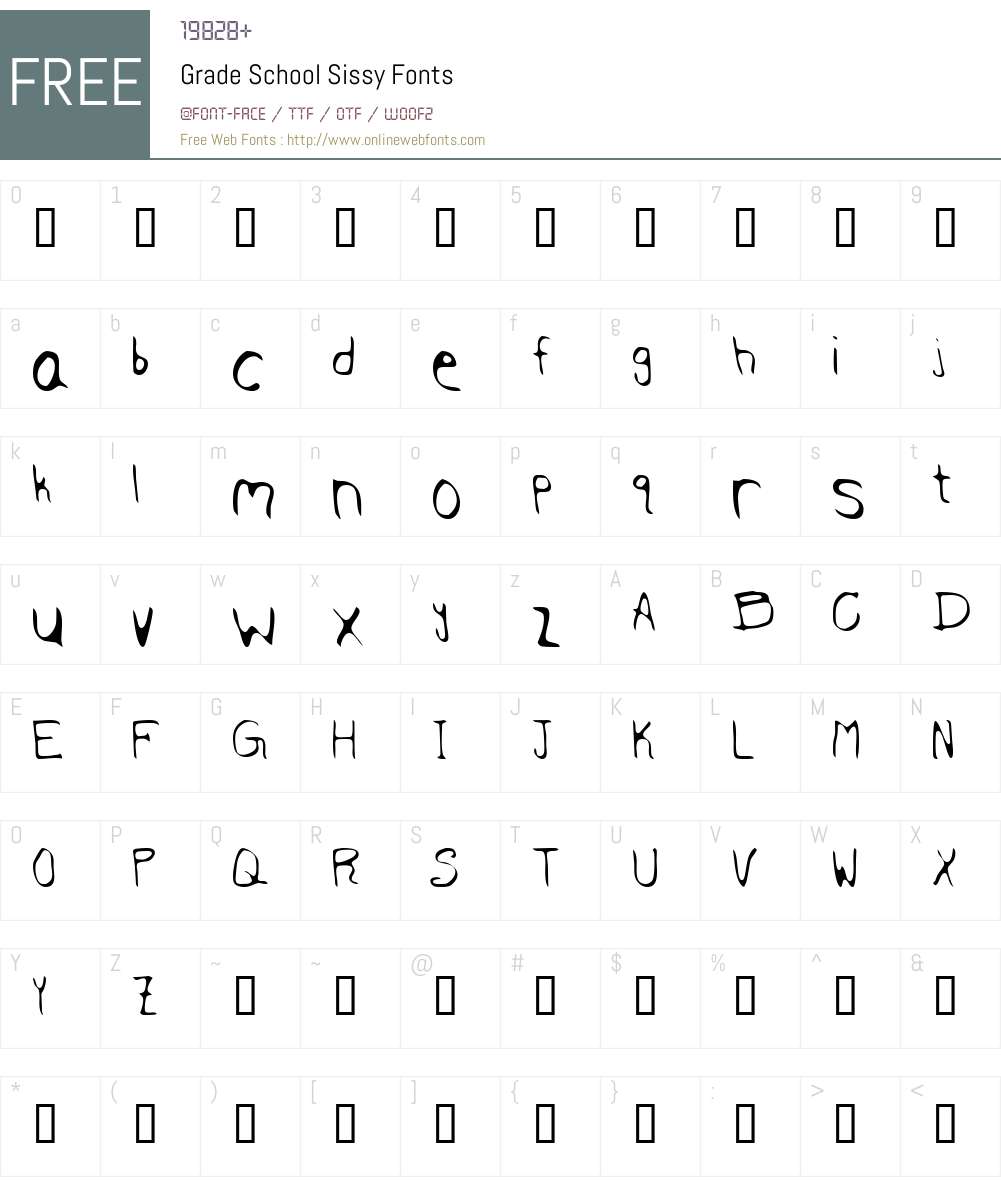 Grade School Sissy Font Screenshots