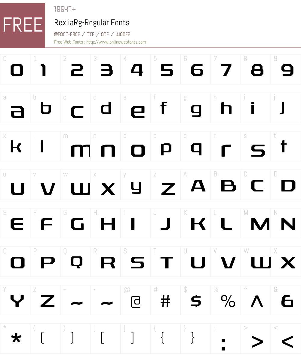 Rexlia Font Screenshots