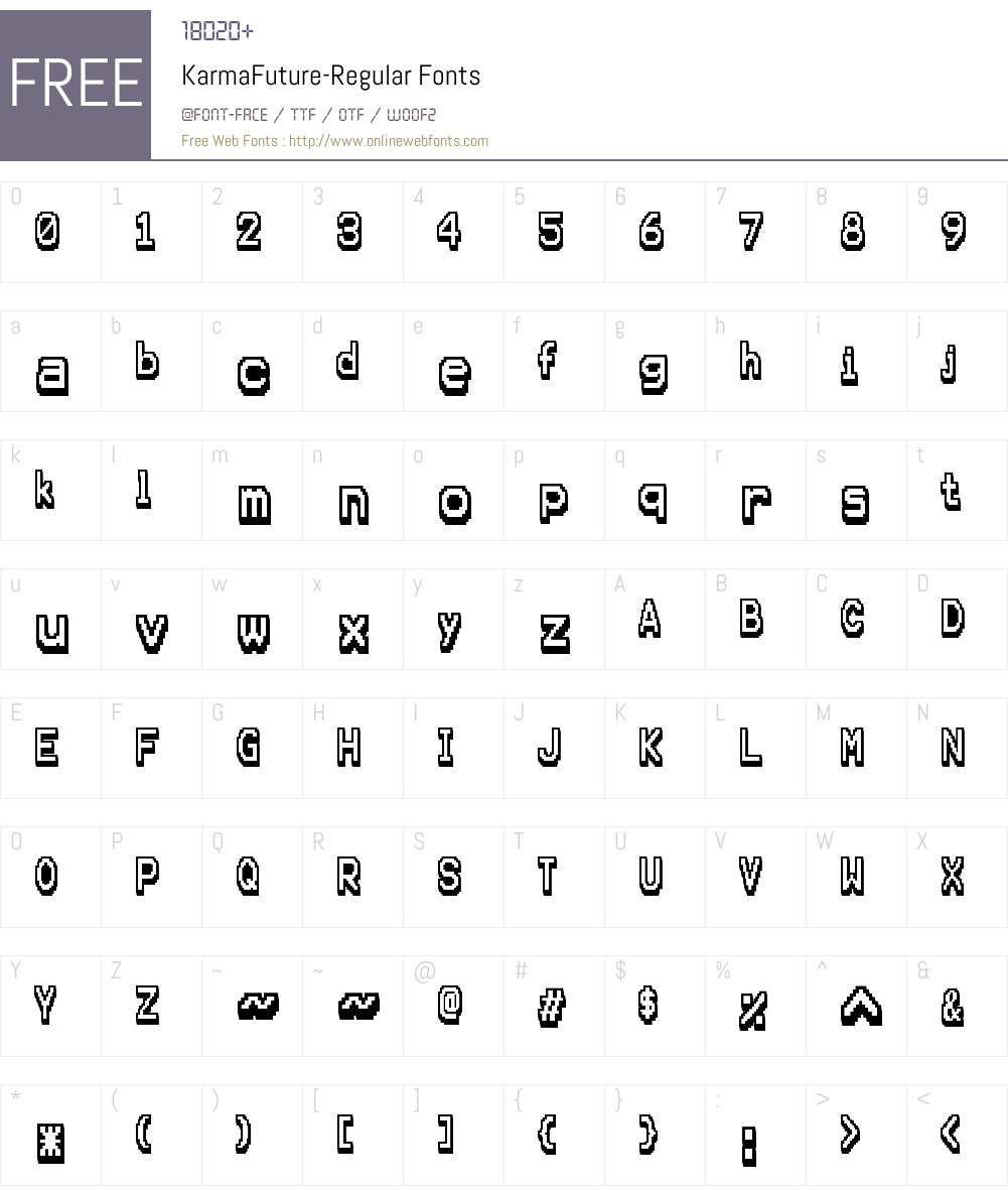 Karma Font Screenshots