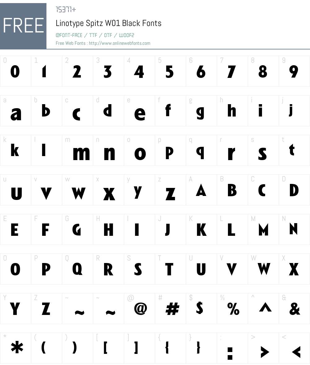 LinotypeSpitzW01-Black Font Screenshots