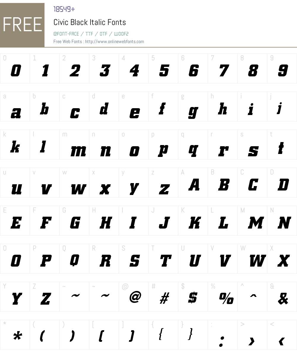 Civic Black Font Screenshots