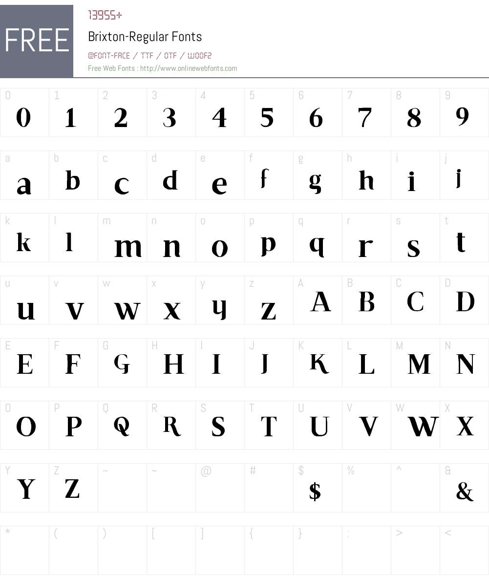 Brixton Regular Font Screenshots