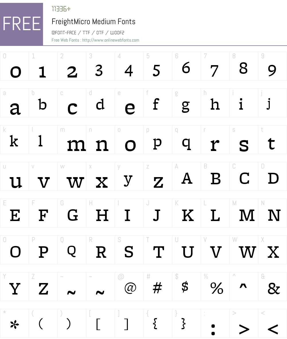 FreightMicro Font Screenshots