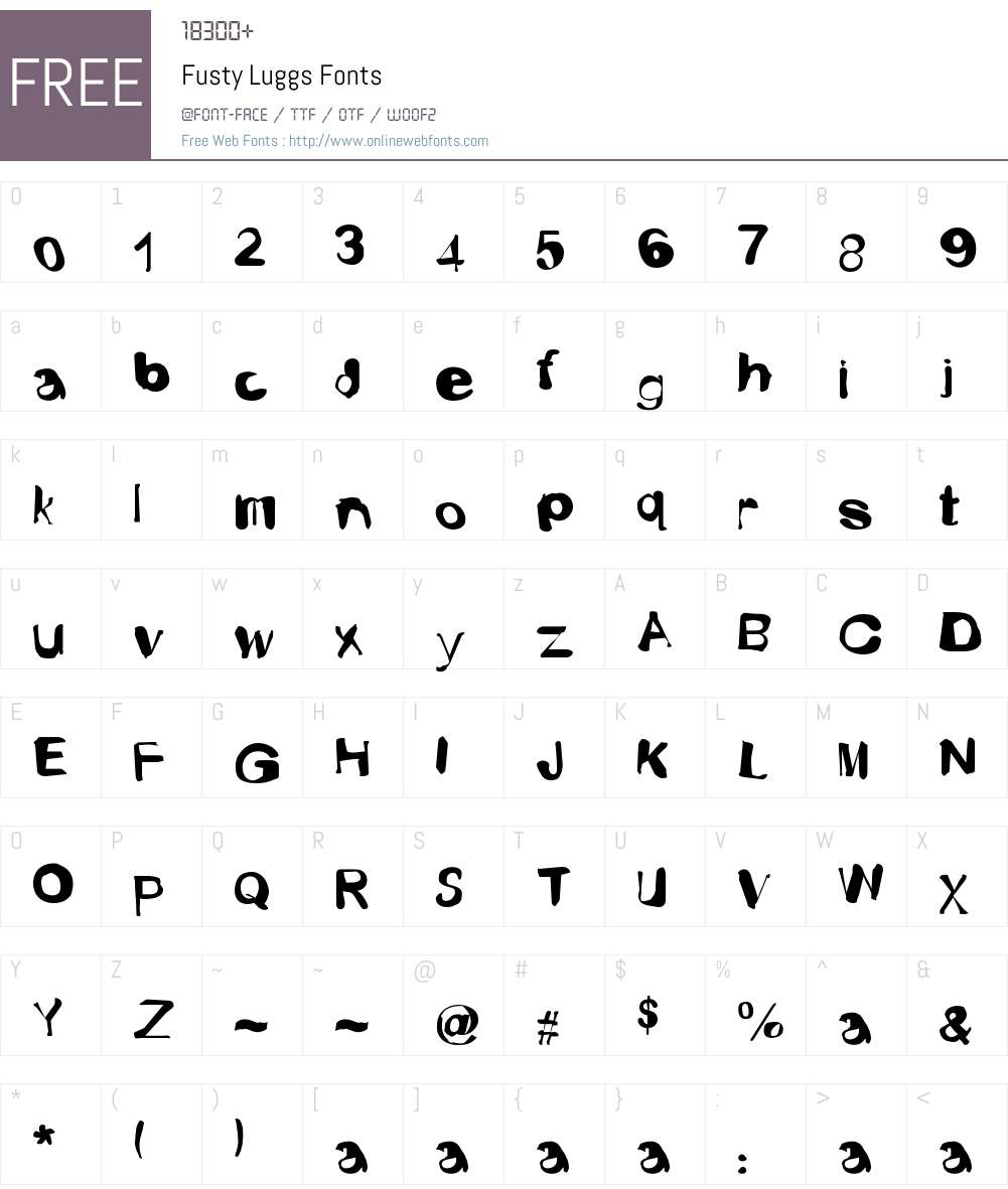 Fusty Luggs Font Screenshots