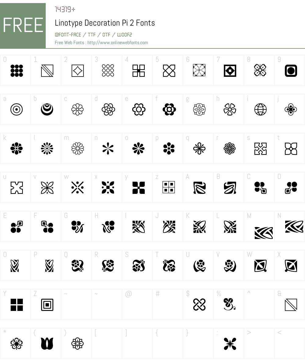 Linotype Decoration Pi Font Screenshots