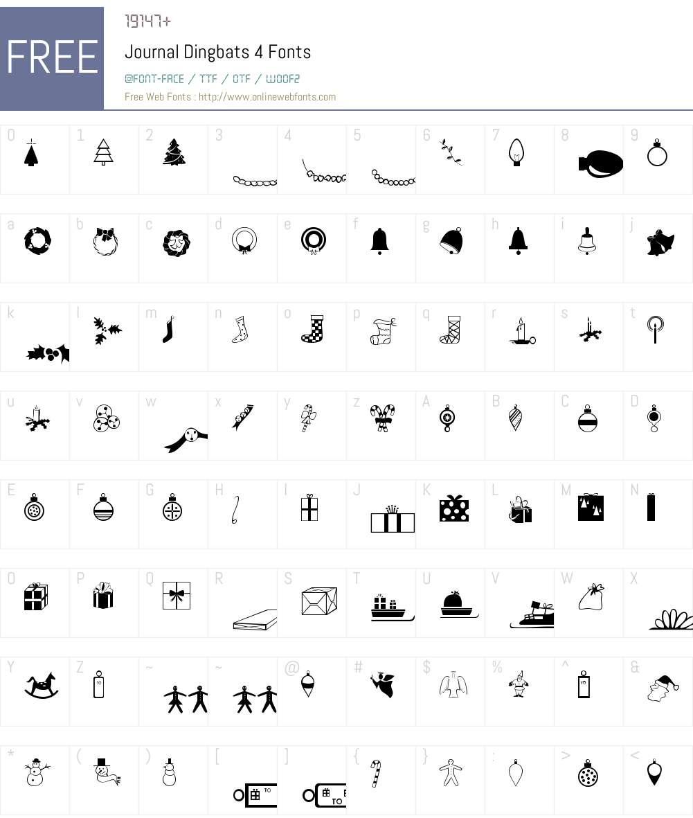 Journal Dingbats 4 Font Screenshots