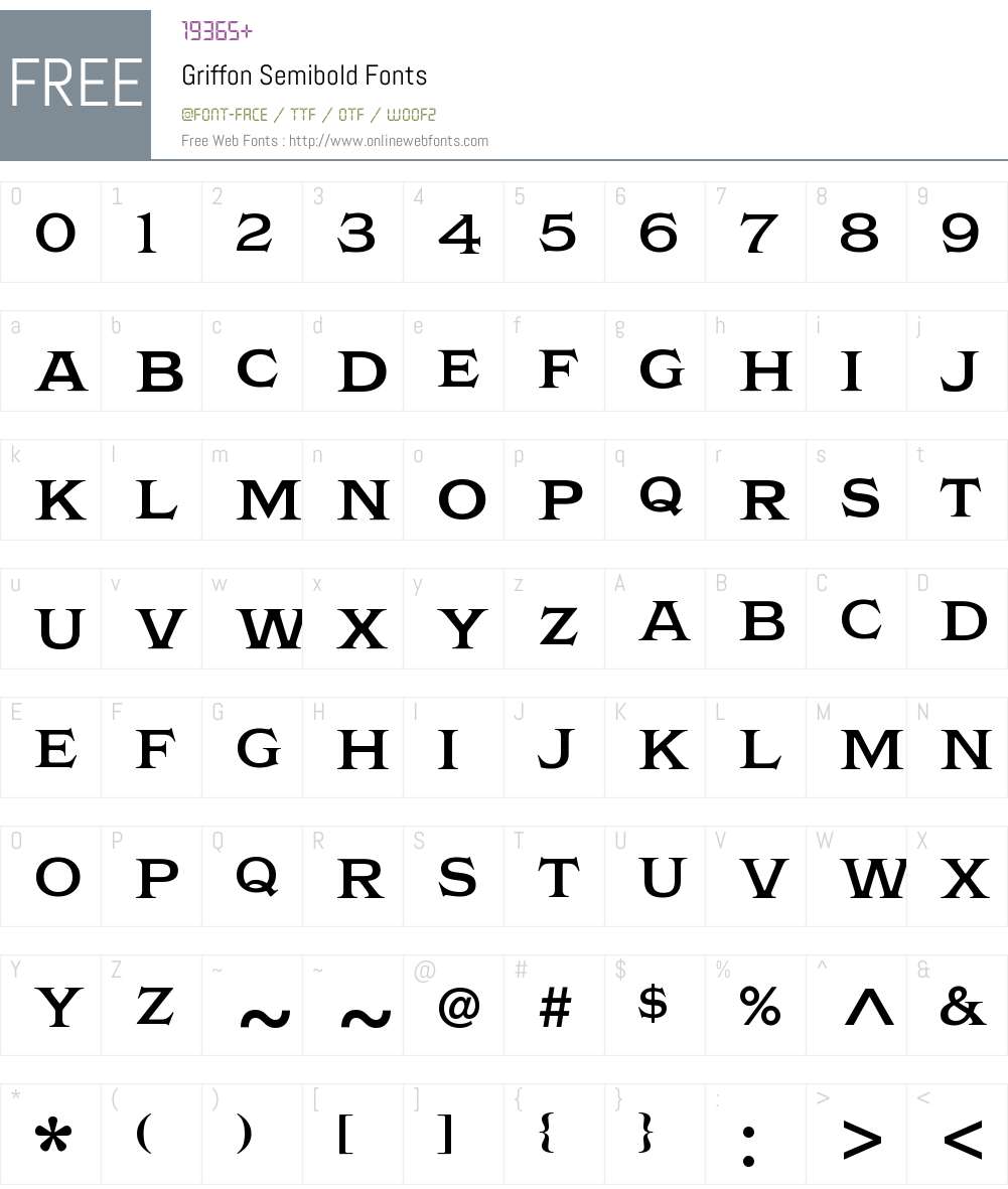 Griffon Semibold Font Screenshots