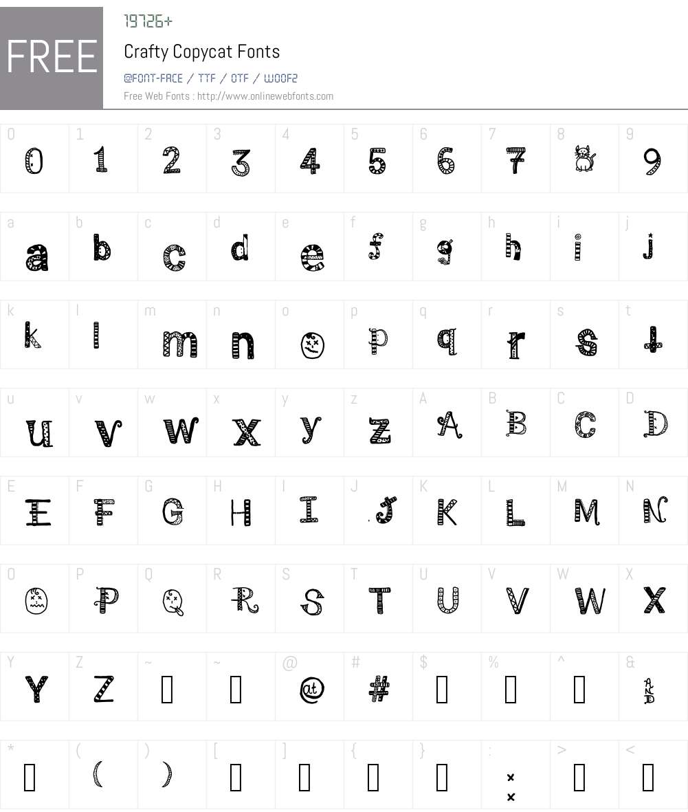Crafty Copycat Font Screenshots
