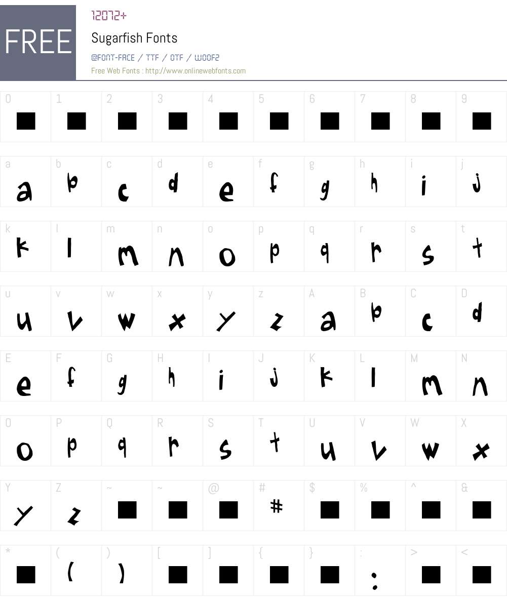 Sugarfish Font Screenshots