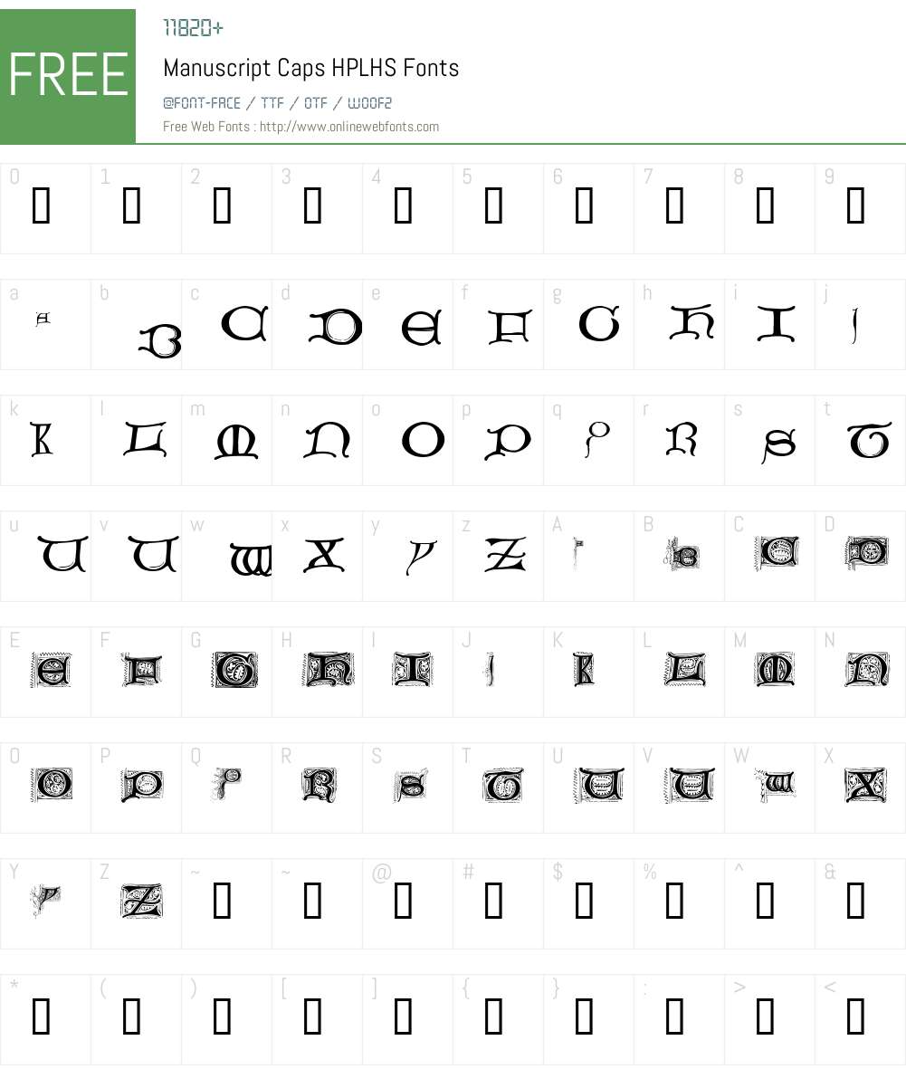 Manuscript Caps Font Screenshots