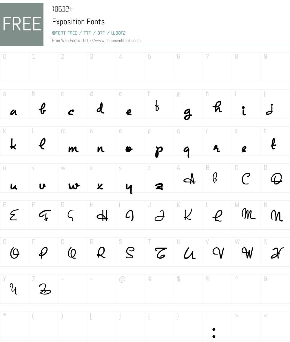 Exposition Font Screenshots