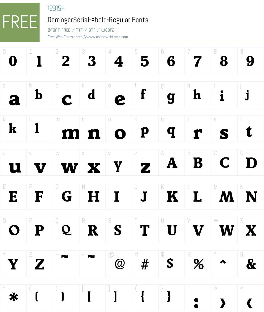 DerringerSerial-Xbold Font Screenshots