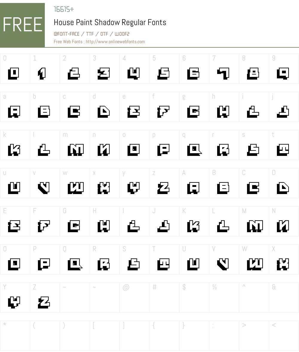 House Paint Shadow Font Screenshots