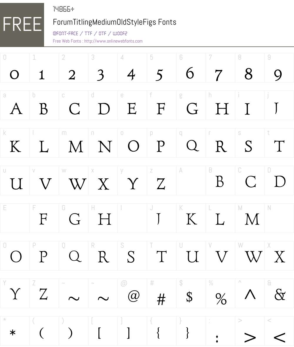 ForumTitlingMediumOldStyleFigs Font Screenshots