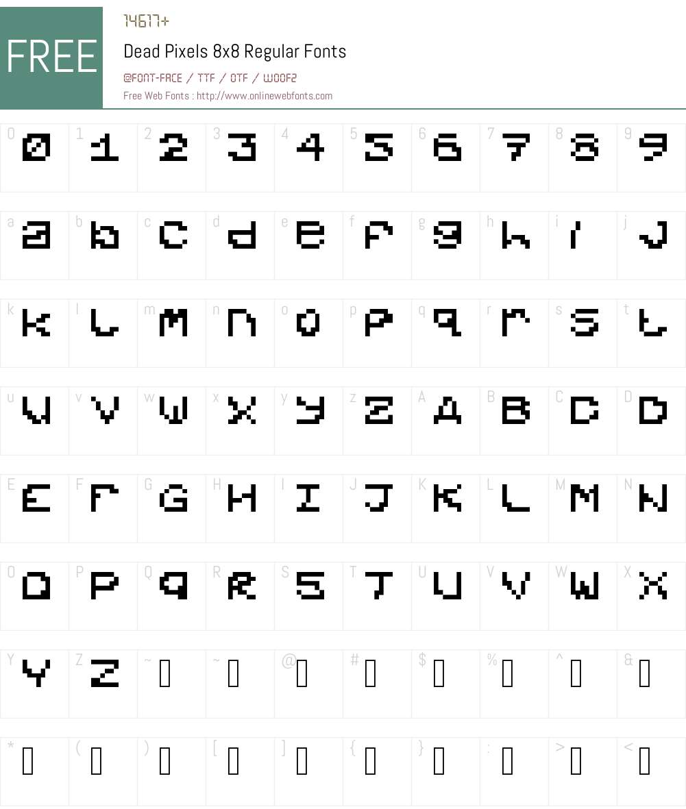 Dead Pixels 8x8 Font Screenshots