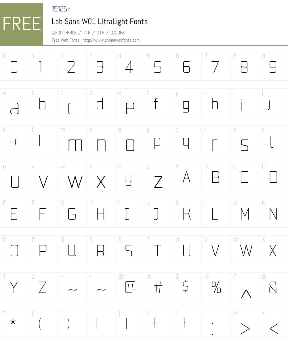 LabSansW01-UltraLight Font Screenshots