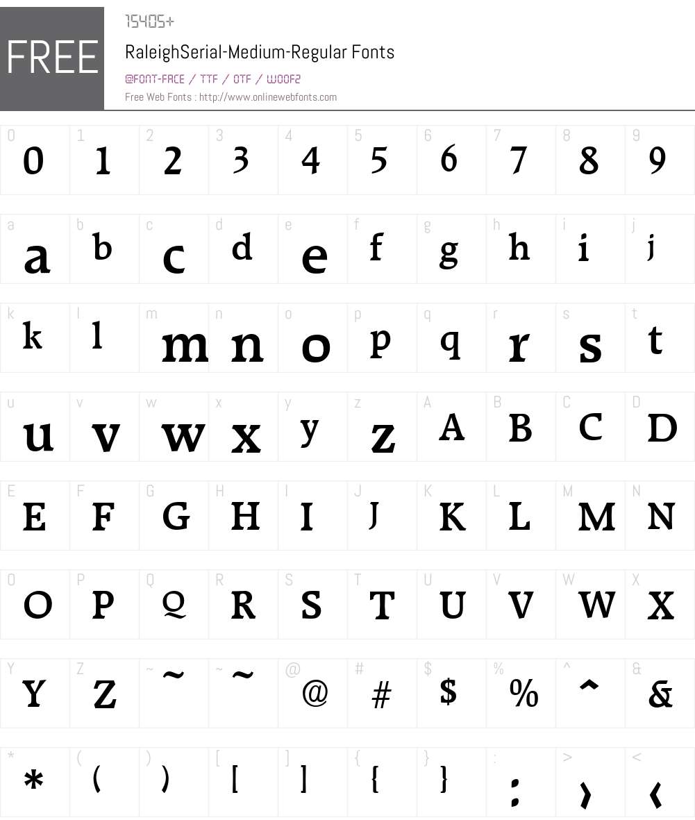 RaleighSerial-Medium Font Screenshots