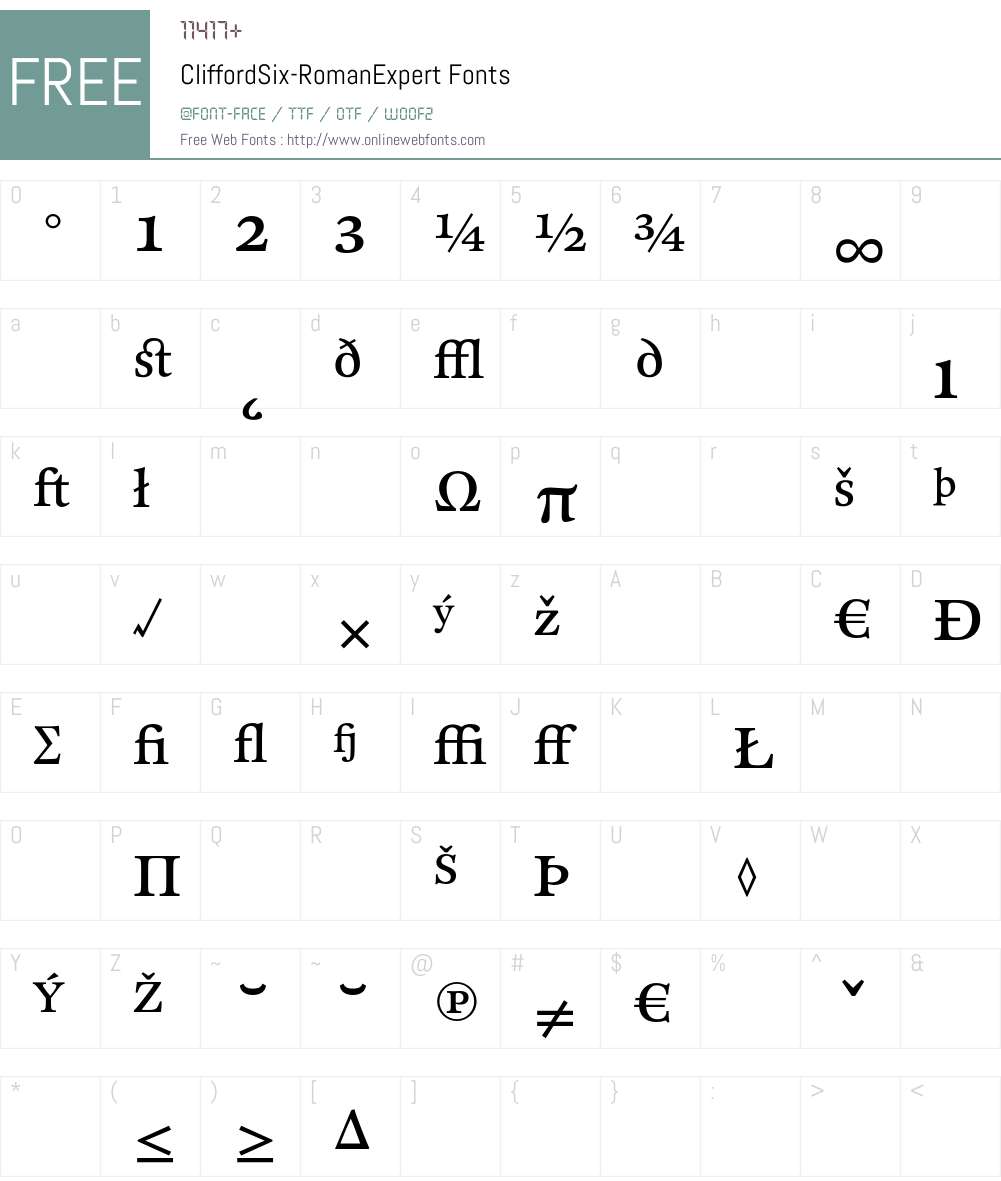 CliffordSix Font Screenshots