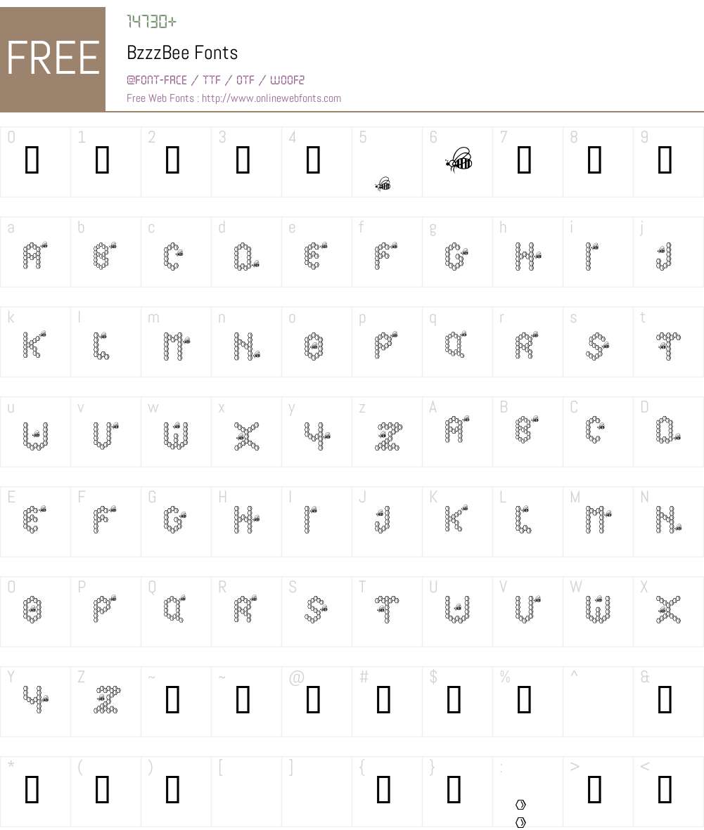 BzzzBee Font Screenshots