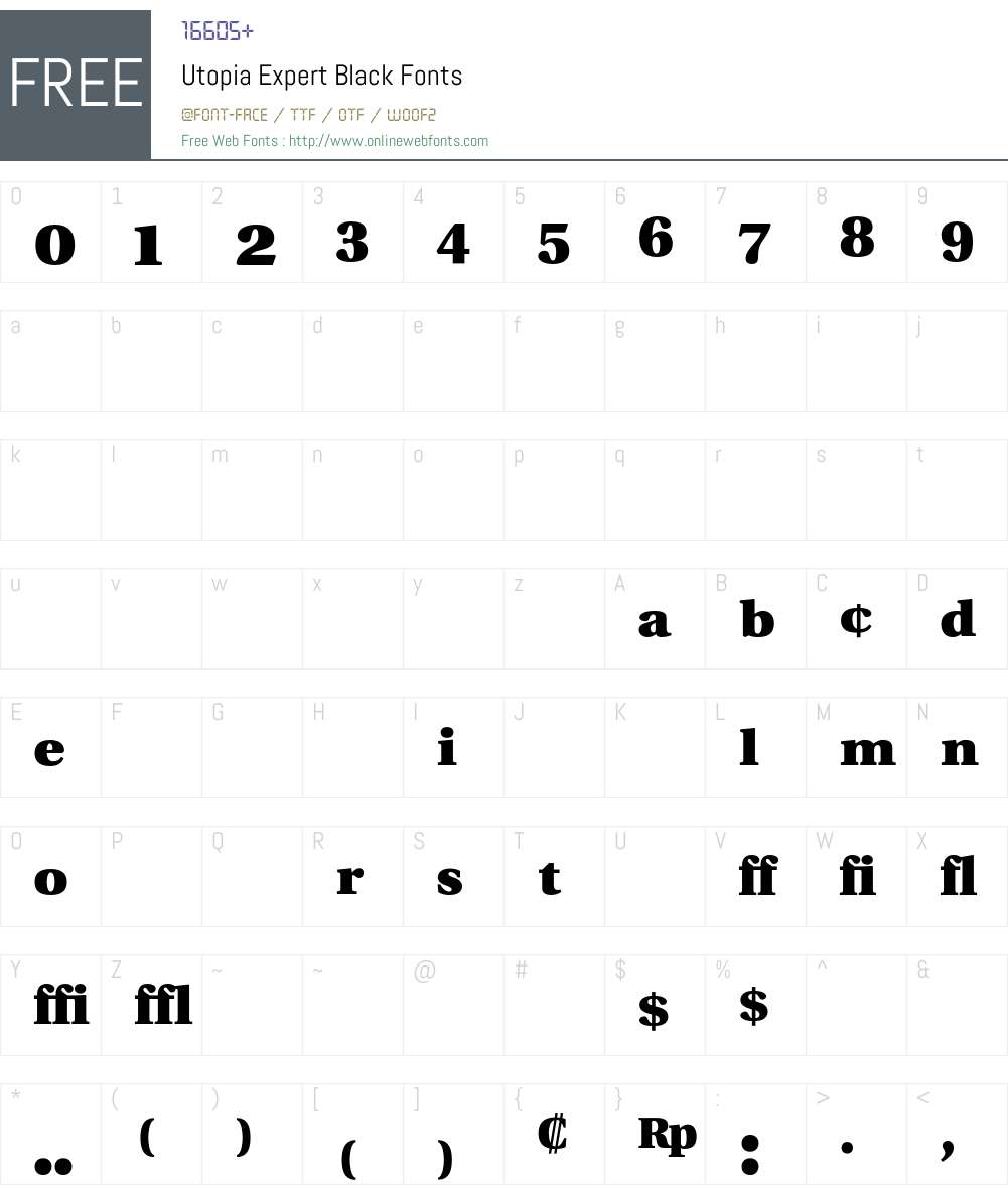 Utopia Font Screenshots