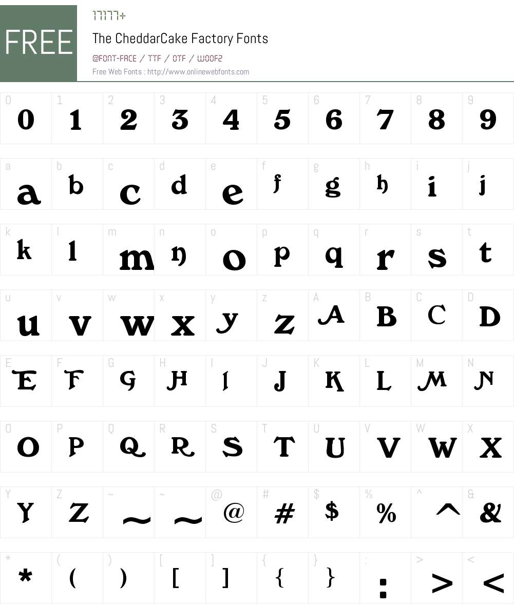 The CheddarCake Factory Font Screenshots