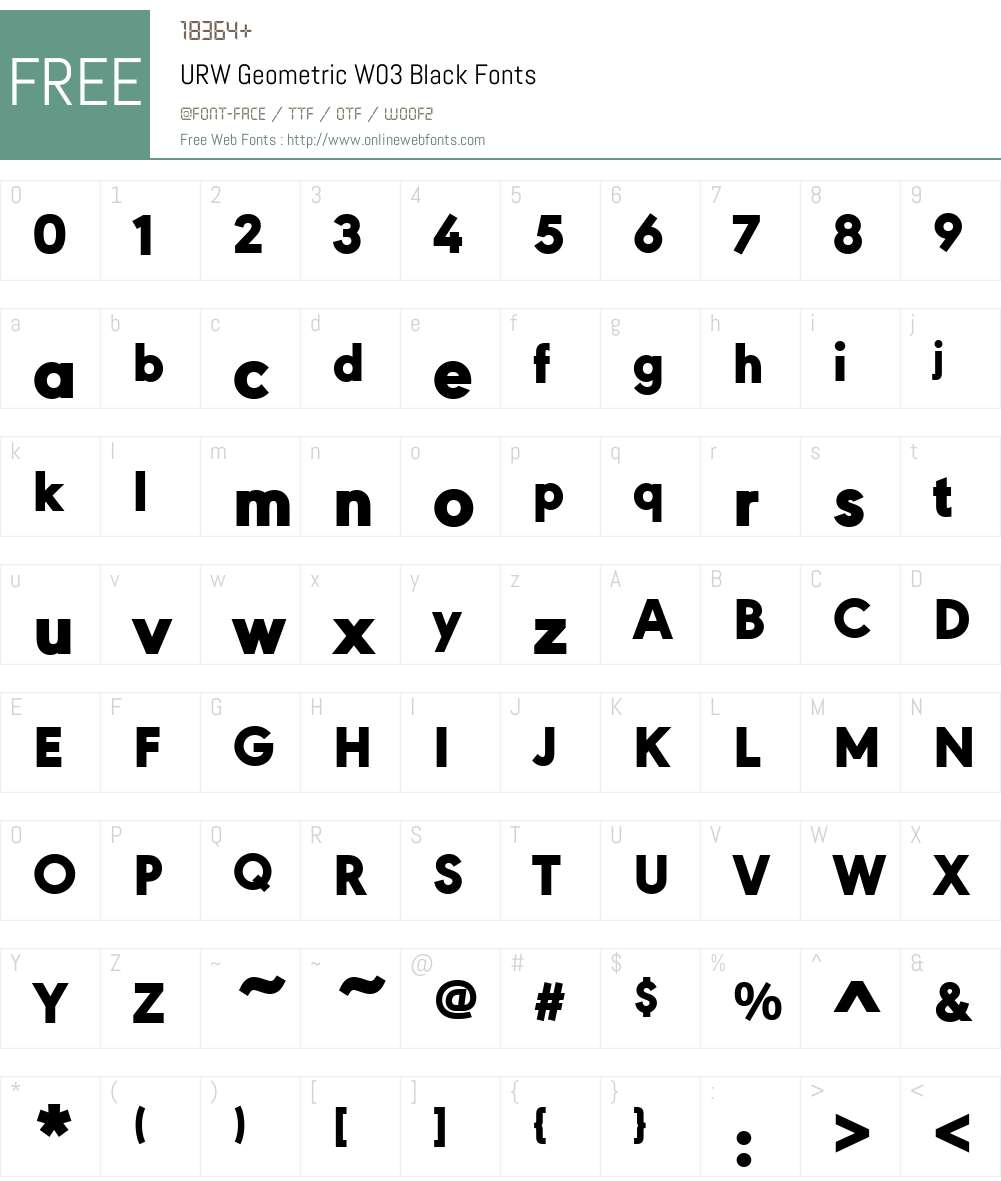URW Geometric Font Screenshots