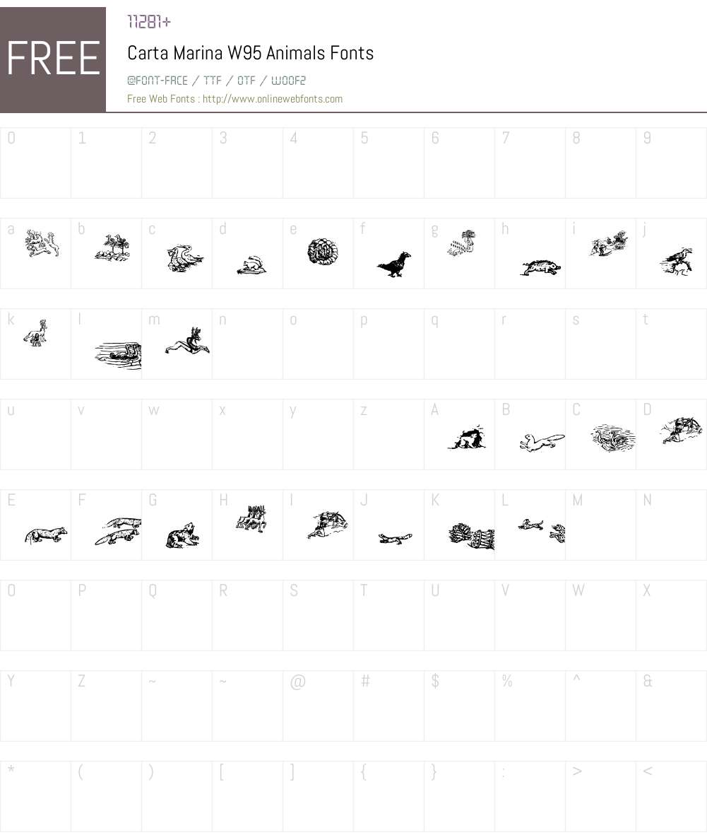 Carta Marina Animals Font Screenshots