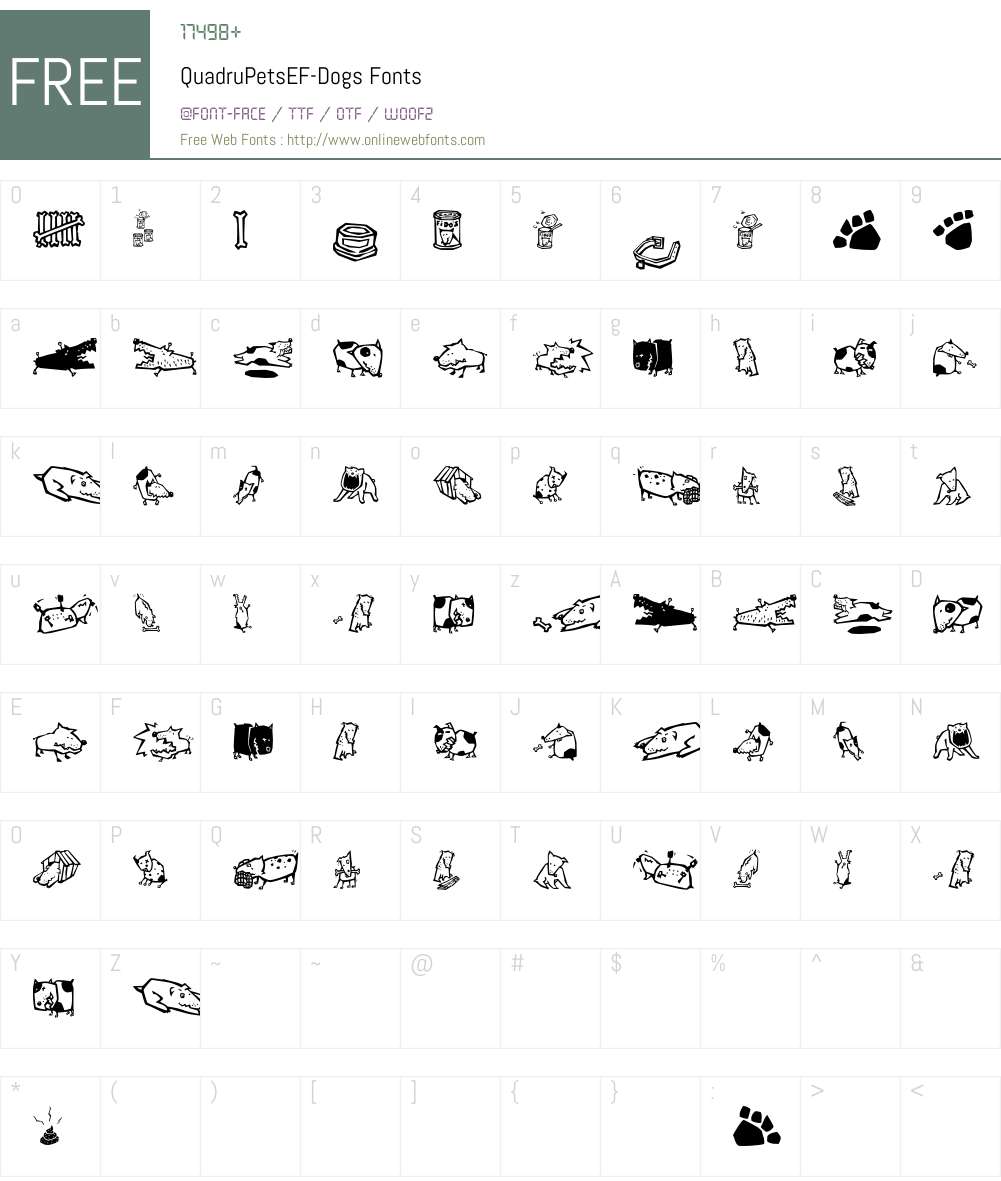 QuadruPetsEF Font Screenshots