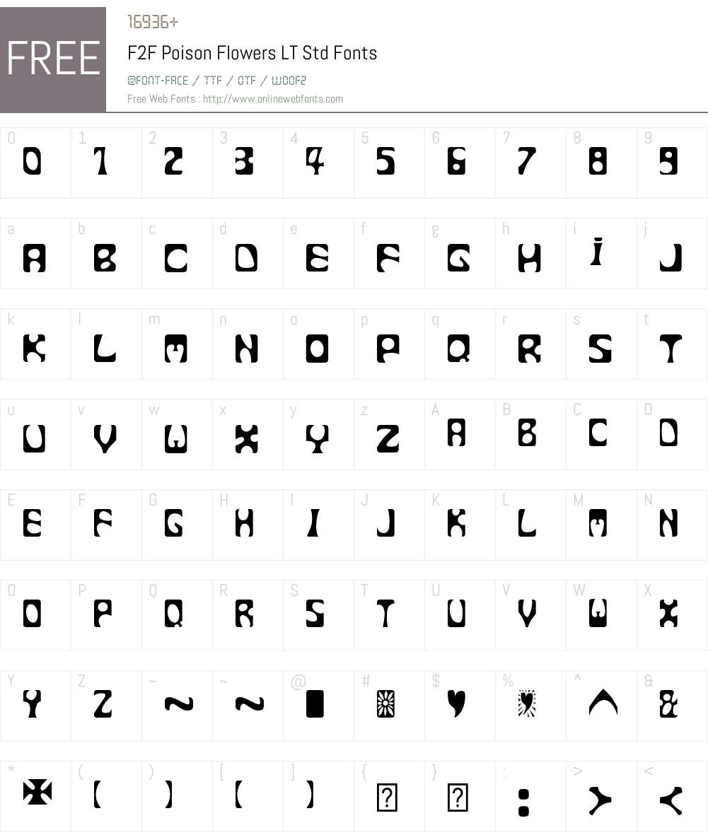 F2F Poison Flowers LT Std Font Screenshots