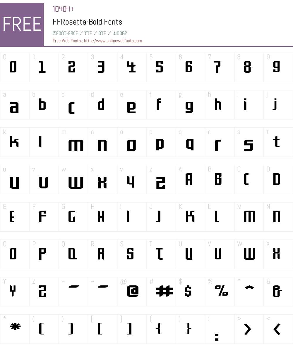 FFRosetta-Bold Font Screenshots