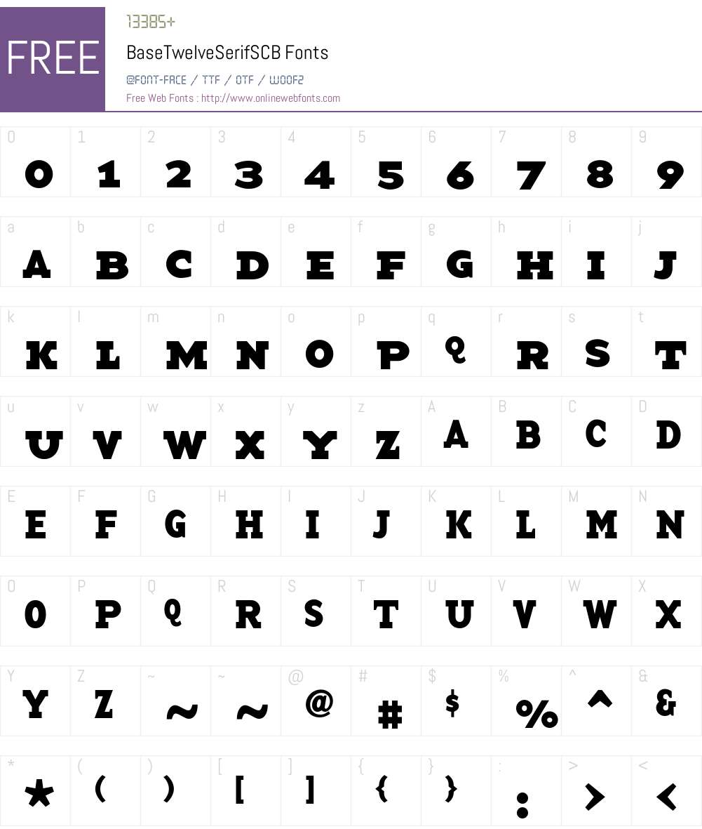 BaseTwelveSerifSCB Font Screenshots