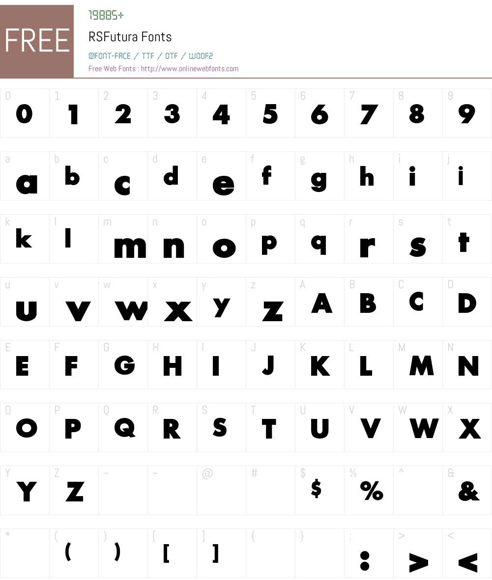 RSFutura Font Screenshots