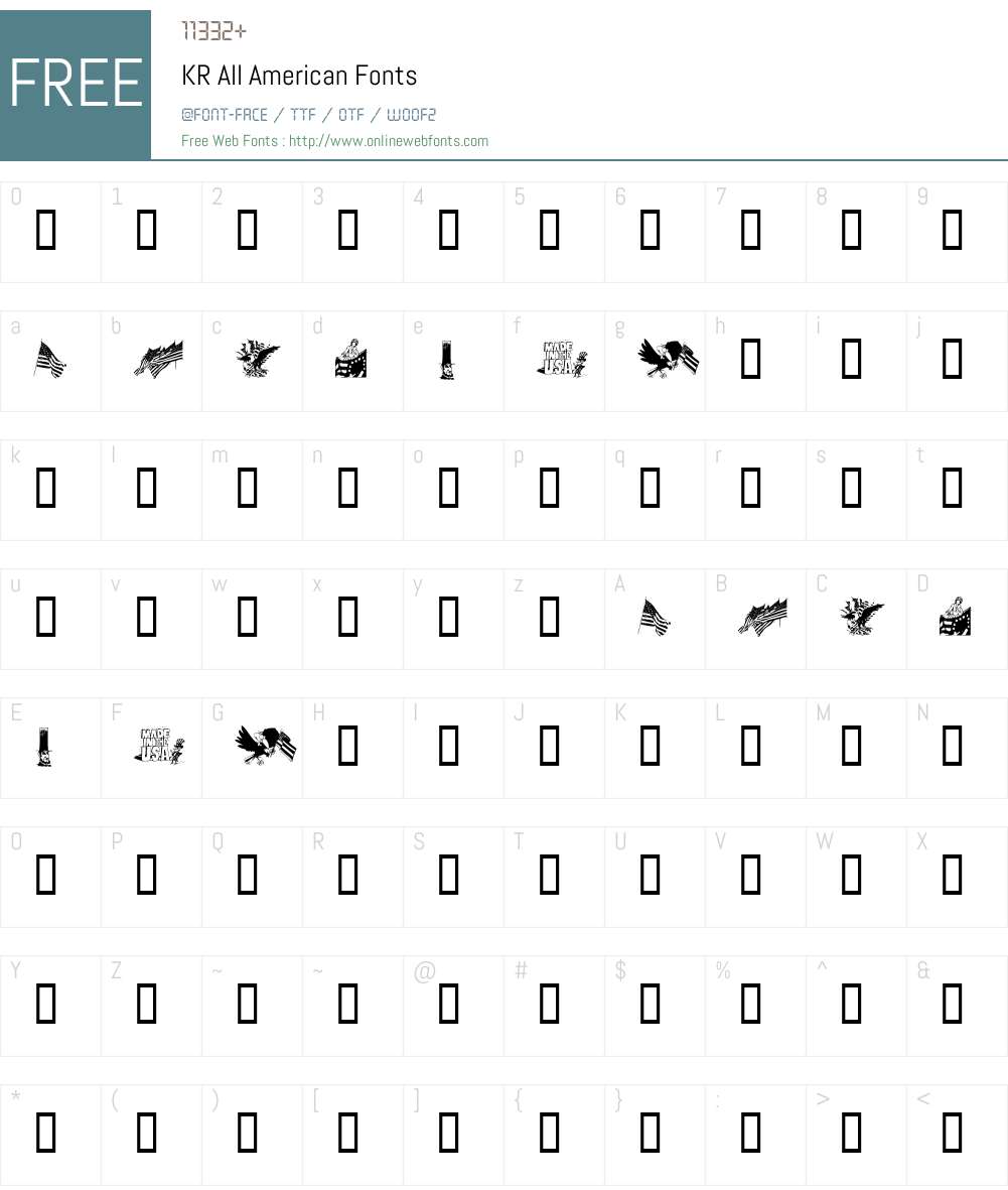 KR All American Font Screenshots