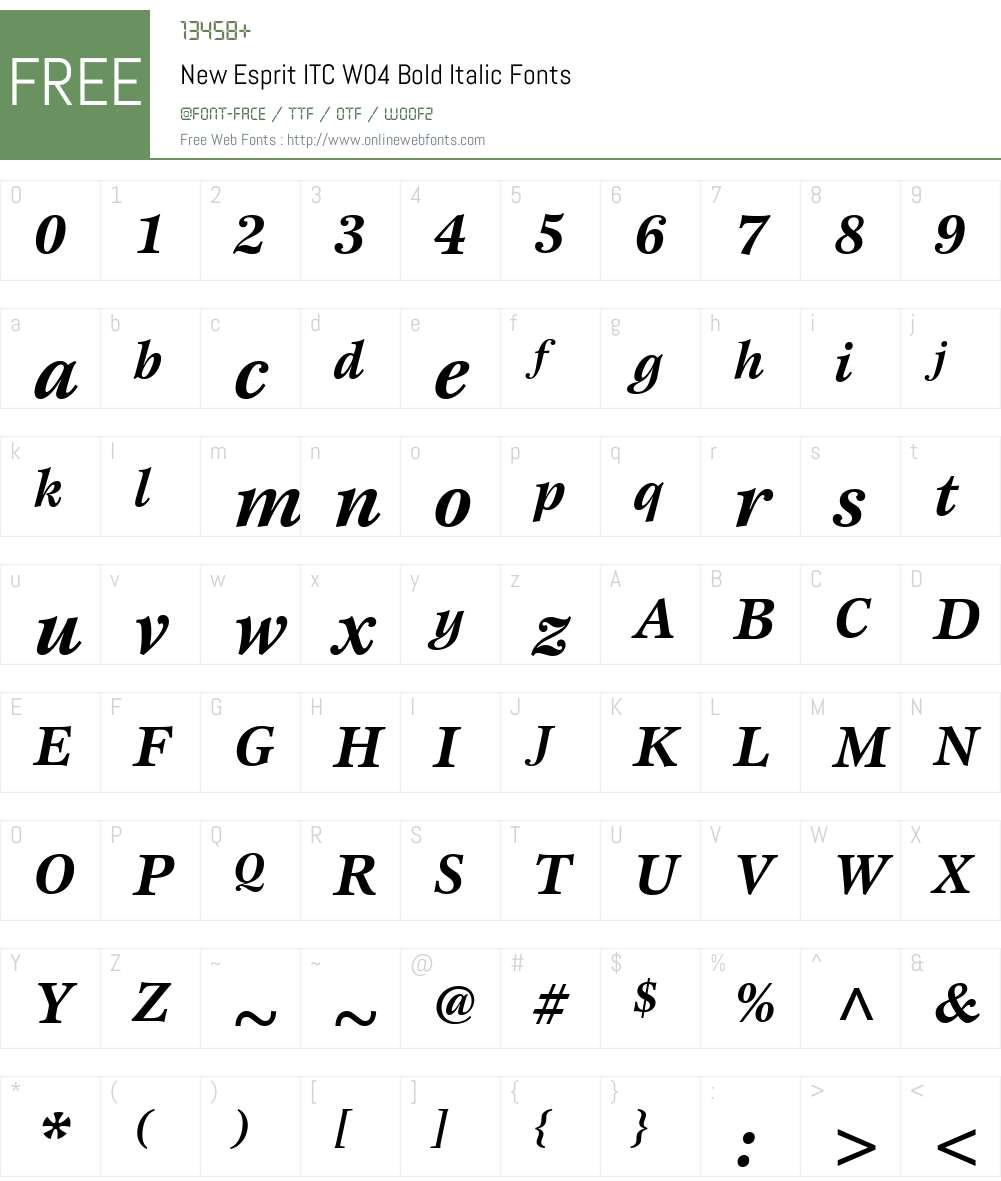 ITC New Esprit Font Screenshots