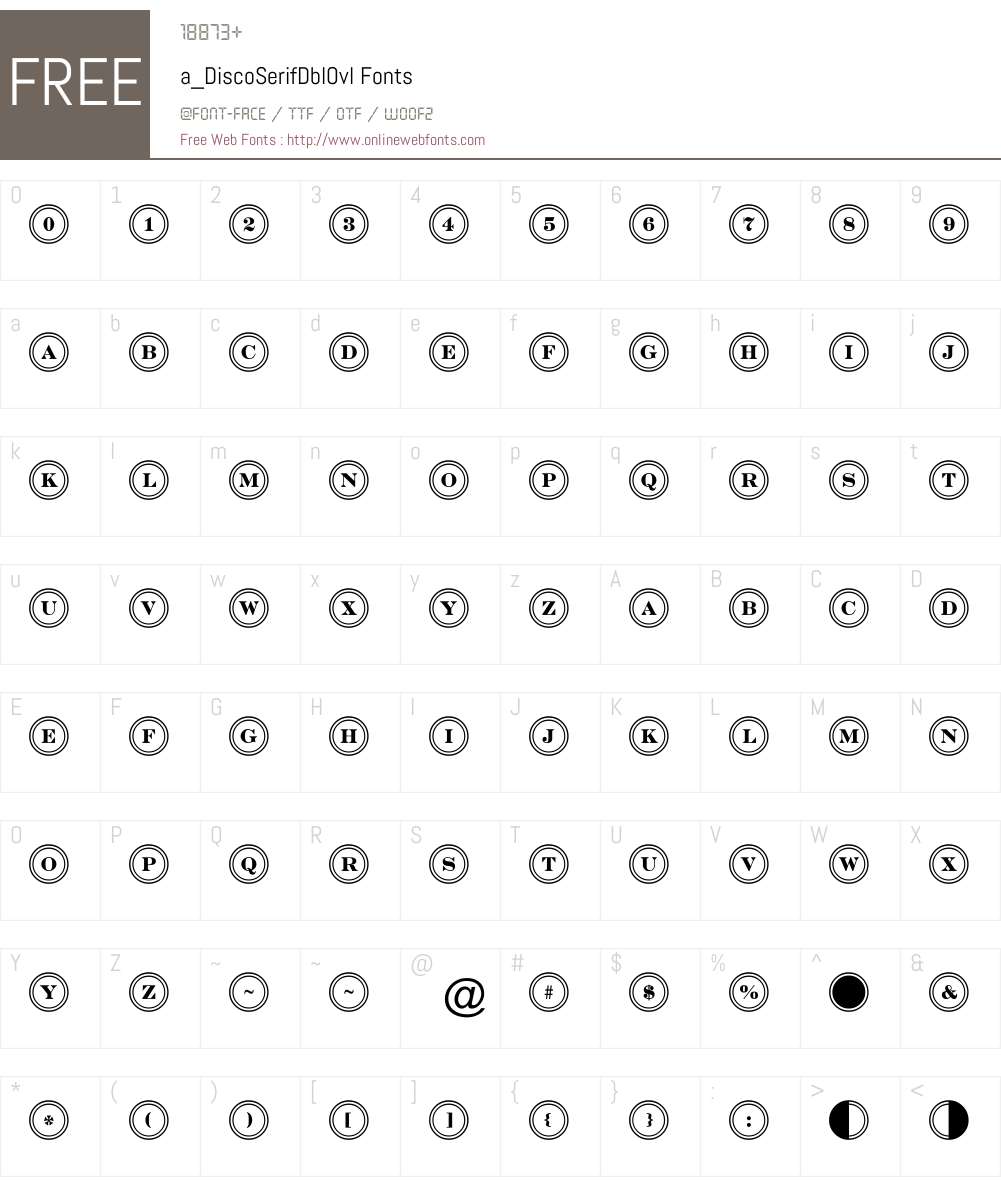 a_DiscoSerifDblOvl Font Screenshots