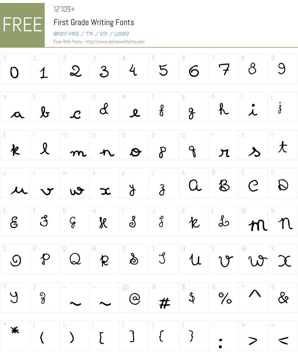 First Grade Writing Font Screenshots
