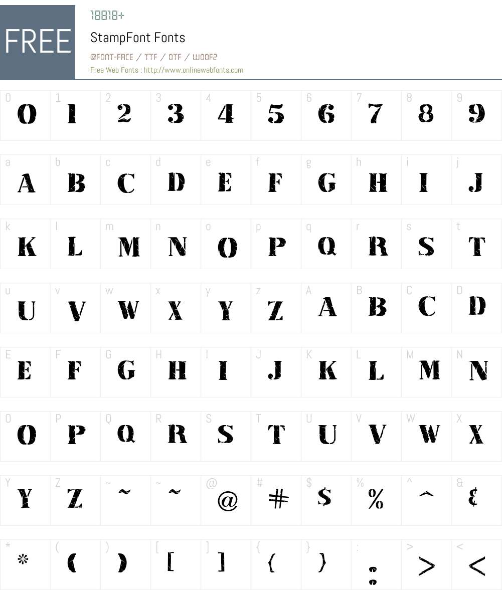 Stamp Font Screenshots