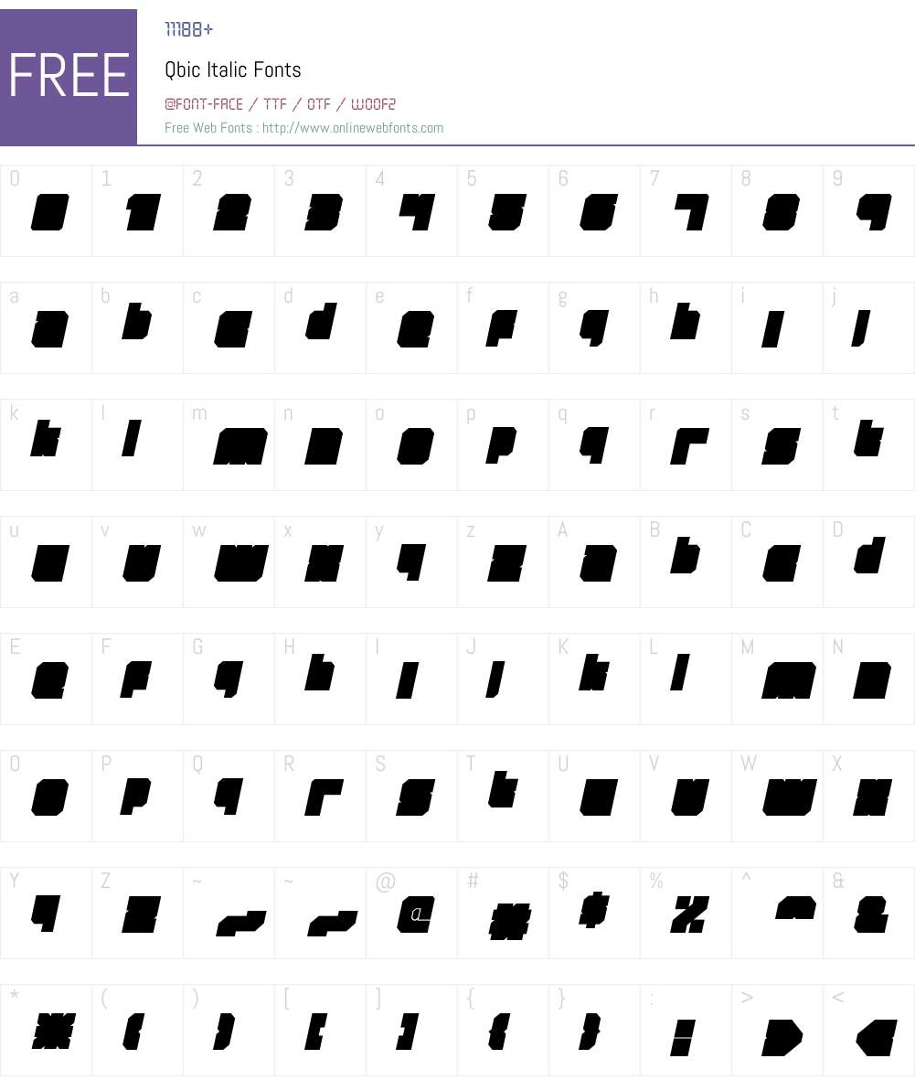 Qbic Font Screenshots