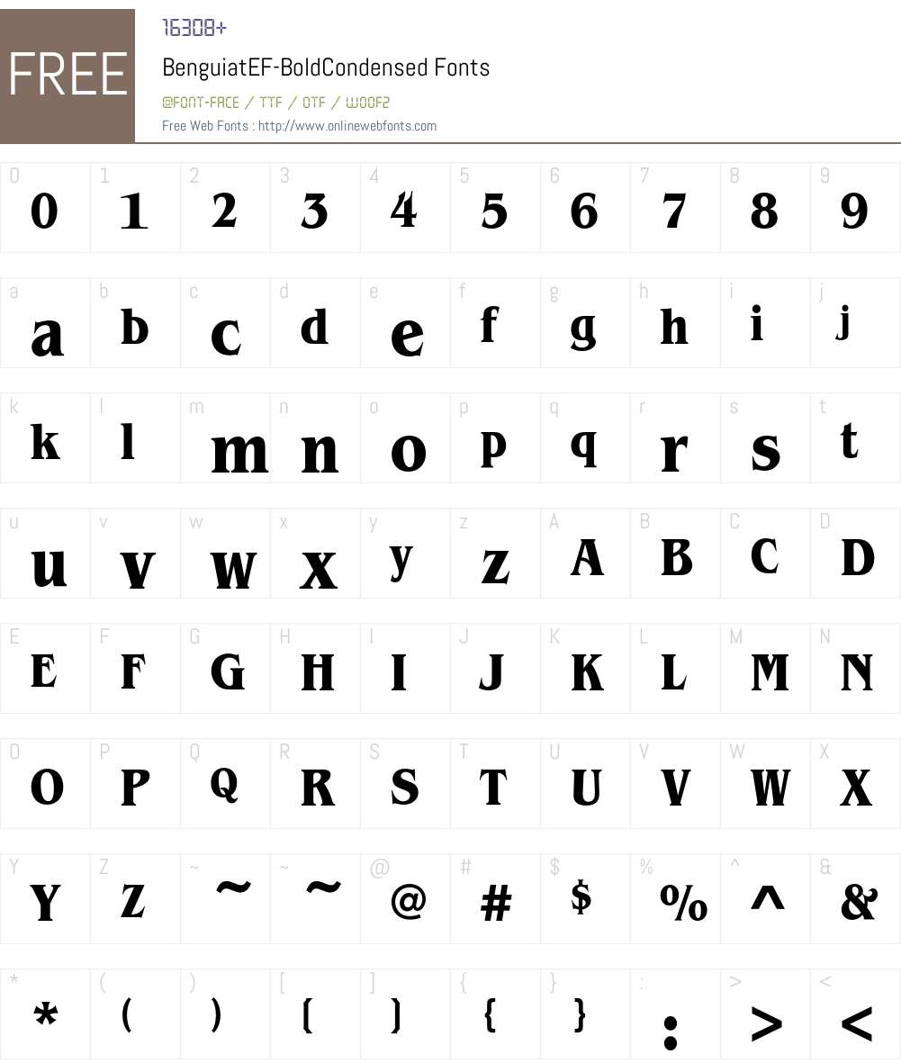 BenguiatEF-BoldCondensed Font Screenshots