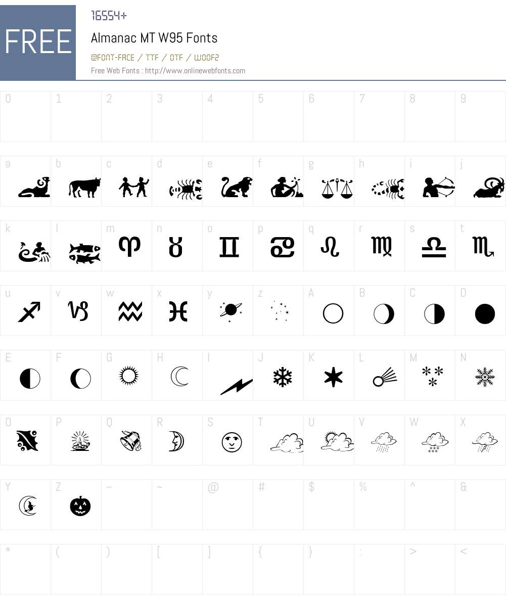 AlmanacMTW95 Font Screenshots