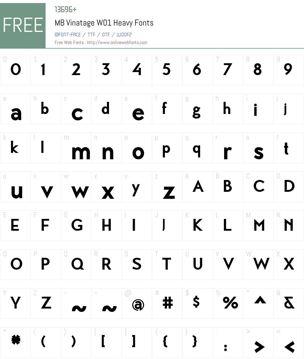 MBVinatageW01-Heavy Font Screenshots