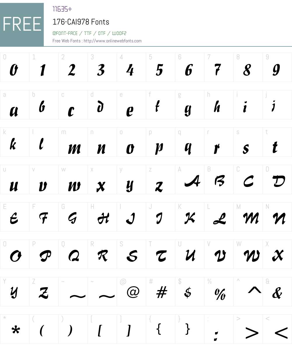 176-CAI978 Font Screenshots