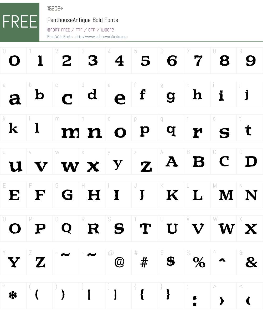 PenthouseAntique Font Screenshots