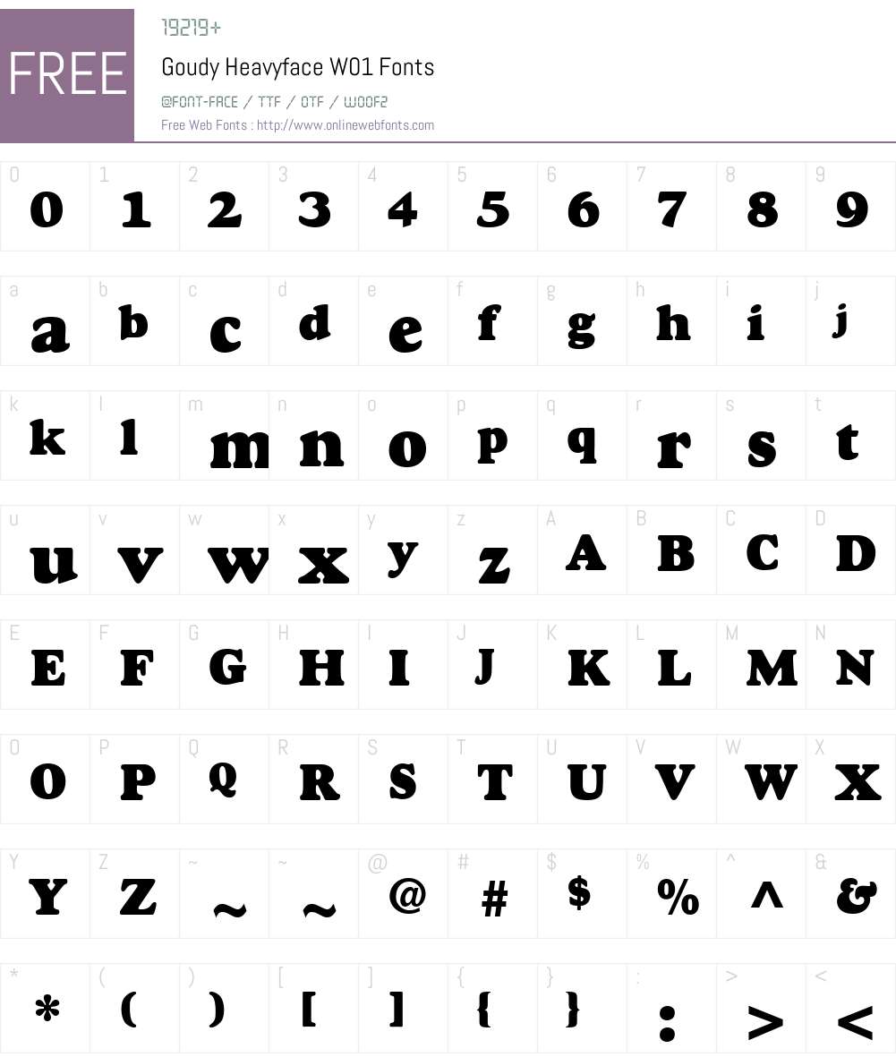 Goudy Font Screenshots