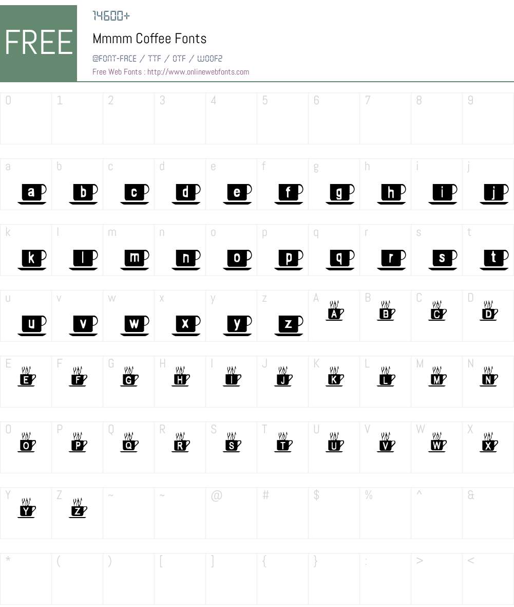 Mmmm Coffee Font Screenshots