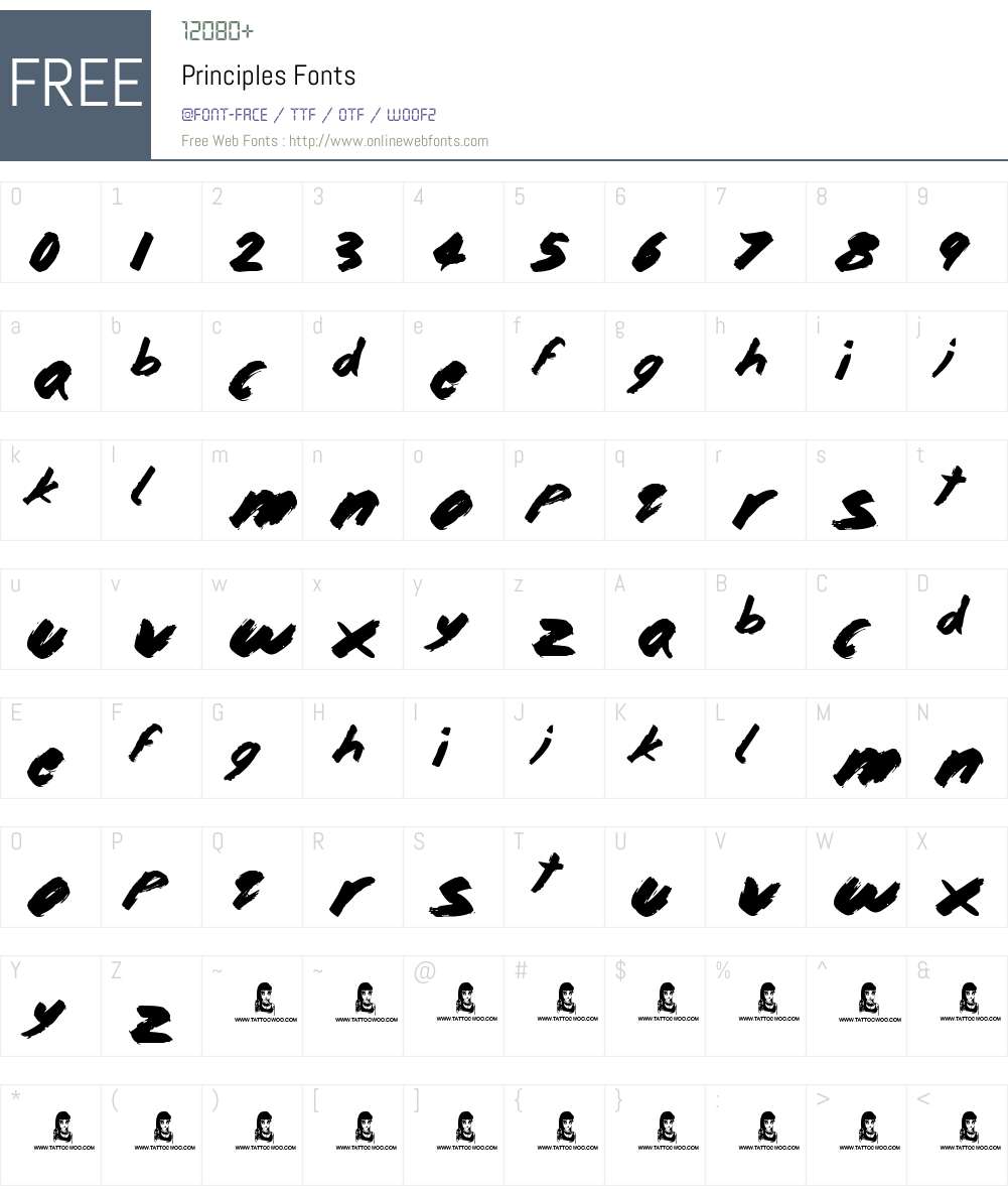 Principles Font Screenshots