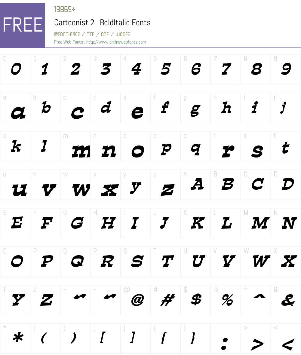 Cartoonist 2 Font Screenshots