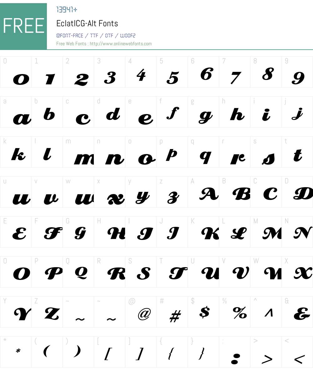 EclatICG Font Screenshots