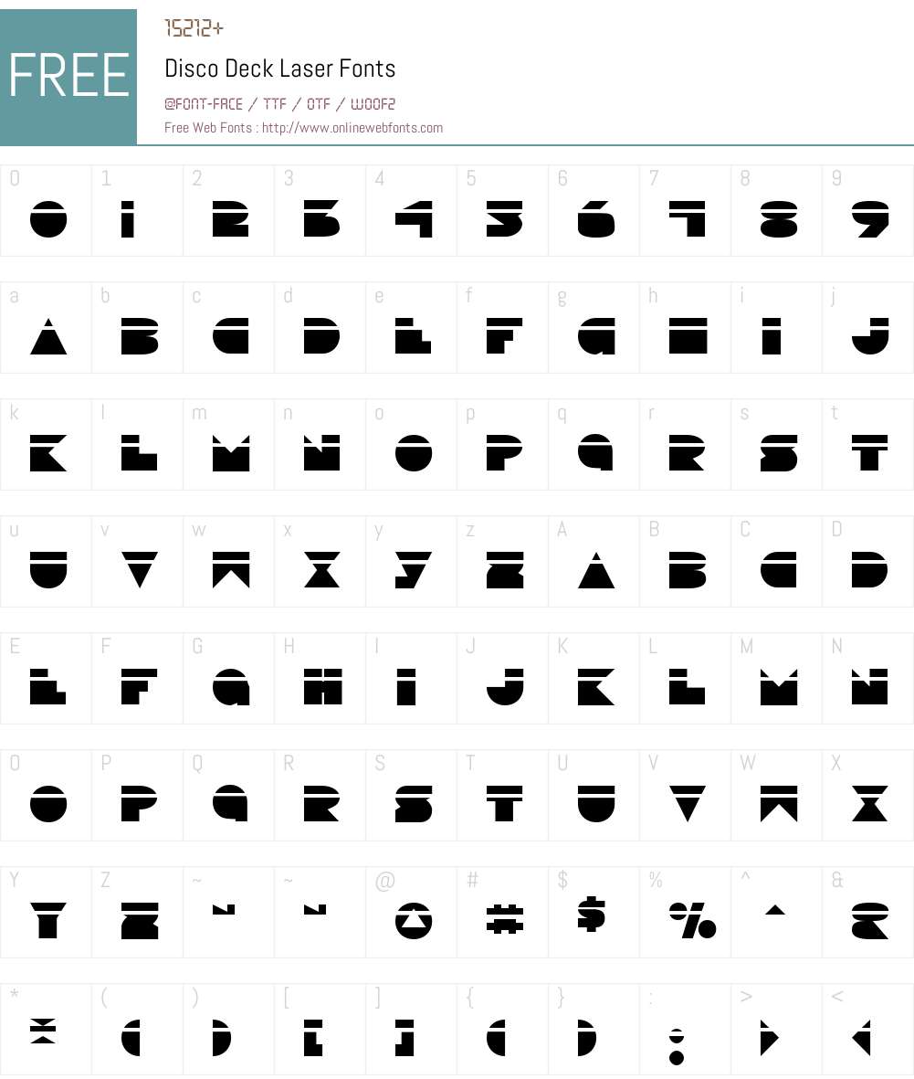 Disco Deck Laser Font Screenshots