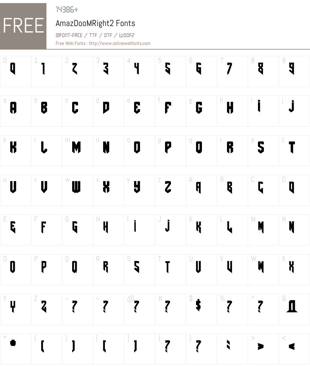AmazDooMRight2 Font Screenshots